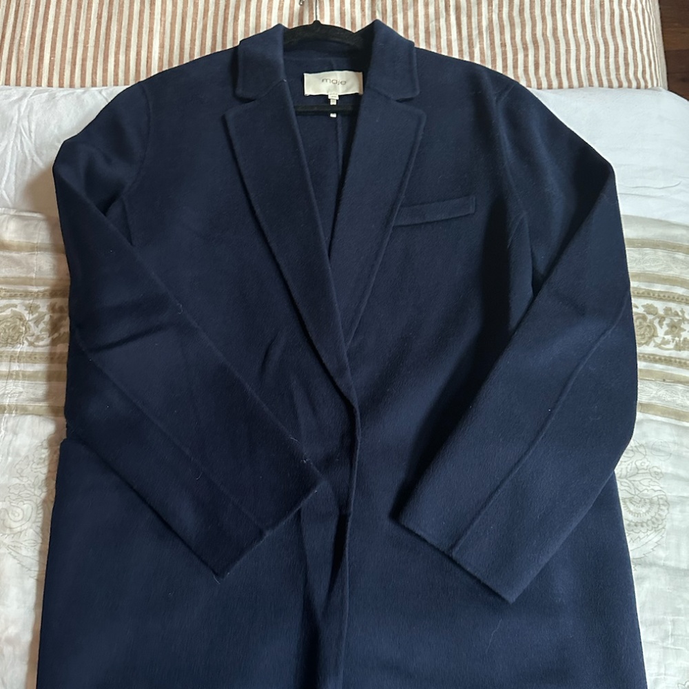 Maje Navy Blue Box Cute Blazer Jacket
